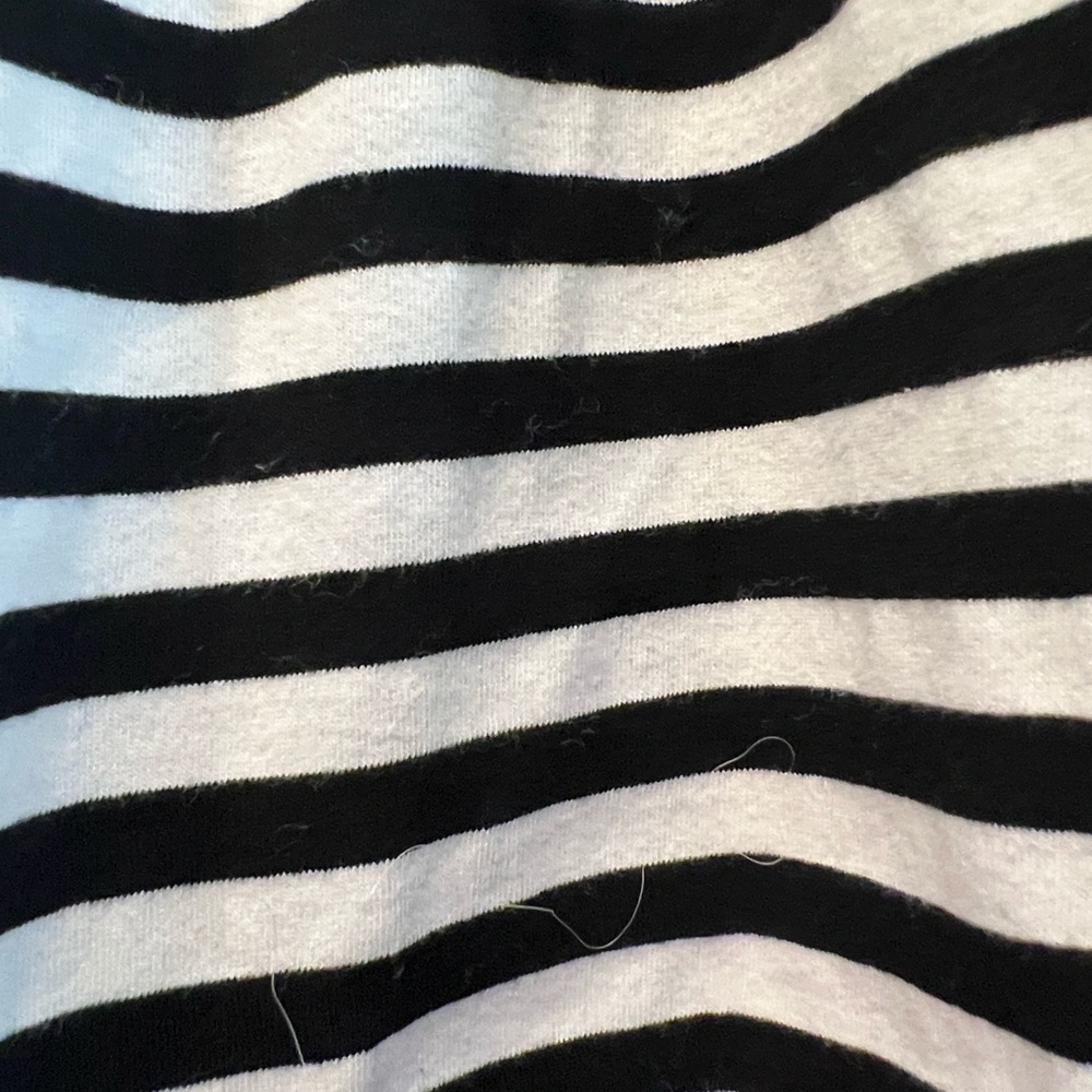 Women's Black & White Striped Short Sleeve Tee with Pink Trim - Picture 15 of 15
